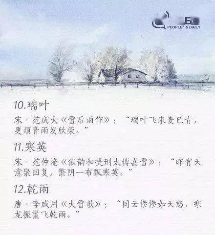 古人对雪花的30种雅称,以后别只会用 鹅毛 了