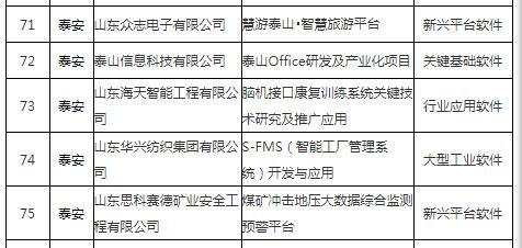 泰安5家企业项目列入省软件产业高质量发展重点项目名单