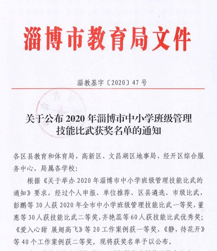 淄博市班级管理技能比武成绩揭晓,周村这12名教师榜上有名