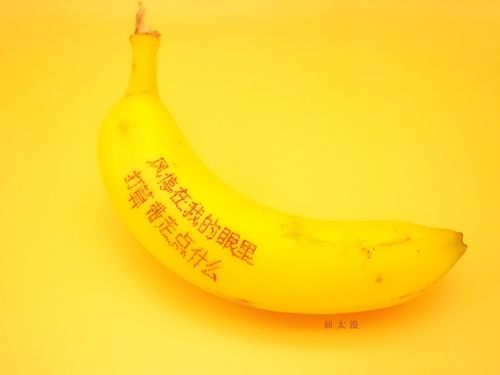我在香蕉上写诗,然后把它吃了