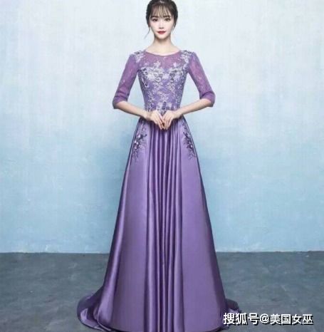 十二星座紫色长礼服,处女座的礼服我很喜欢