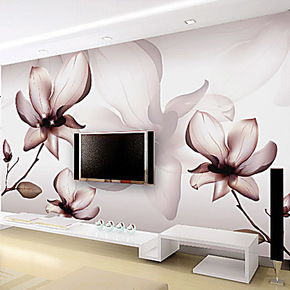 大型壁画 卧室客厅电视背景墙壁画 定做家装壁纸特价 蝴蝶花