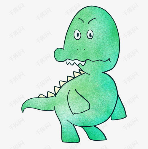 卡通绿色呆萌恐龙素材图片免费下载 千库网 