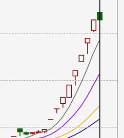 股票历史走势图的这些红绿矩形怎么看？长短不同代表什么？以及上下的延长线是什么意思？