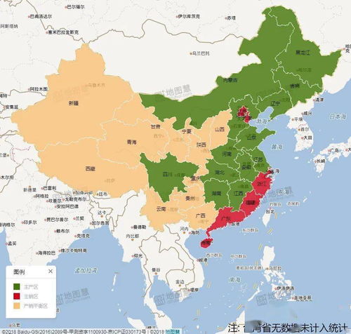 中国粮食主产区地图