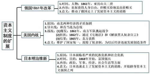 部编版 九下历史 全册专题知识框架