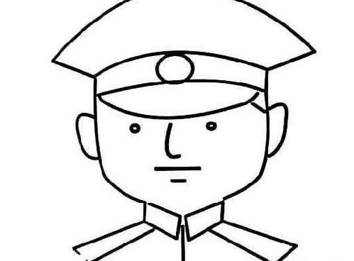 警察简笔画简单卡通图片