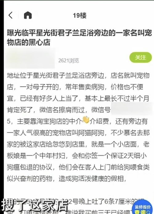 同一宠物店买两只小狗,都不到一周就死了