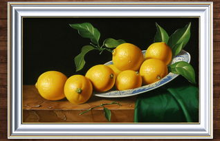 盘中的柠檬超写实主义油画