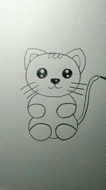 好可爱的小猫咪,画法简单易学又漂亮,喜欢的赶紧学起来 