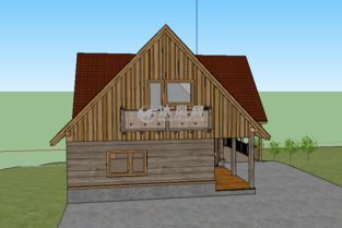 SU木制房屋模型