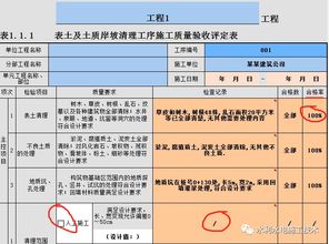 资料员填写实例 表土及土质岸坡清理工序 表1.1.1 第2讲 水利水电施工技术填写指南书