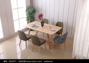 美丽的吃饭桌和椅子高清图片下载 红动网 