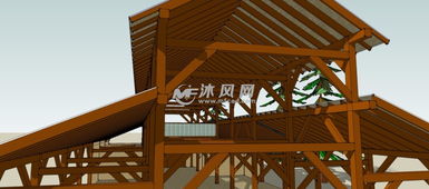 木架房屋建筑景观模型