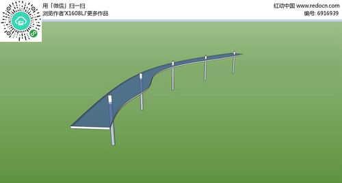 现代简约圆柱波浪形廊架 红动网 