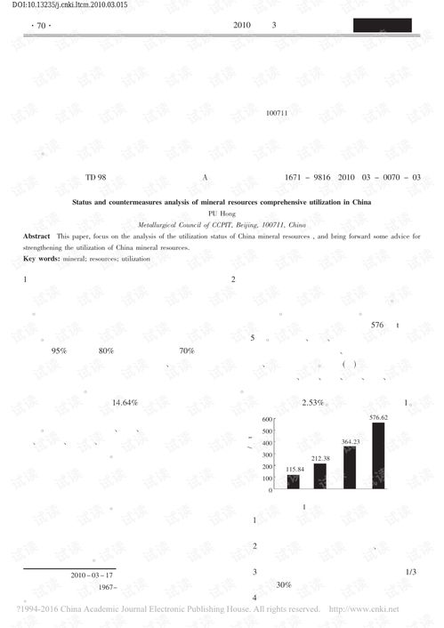 我国矿产资源综合利用的问题与对策研究