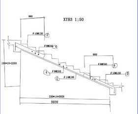 建筑钢筋楼梯的表示方法 