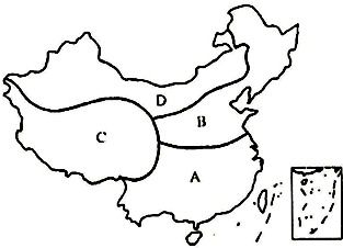读 中国区域示意图 .回答问题. 1 图中的四个区域的名称分别为 A. 地区 B. 地区C. 地区 D. 地区 2 北方地区和南方地区以 为界.这条界线大致与我国 