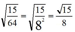 根号下64分之15等于多少