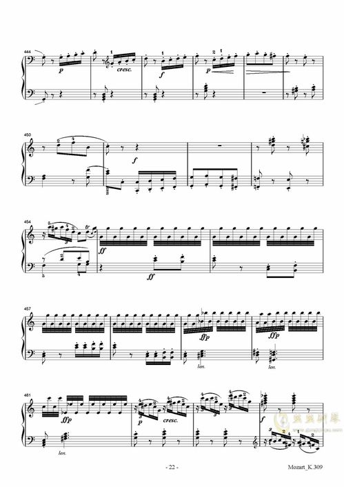 莫扎特钢琴曲谱
