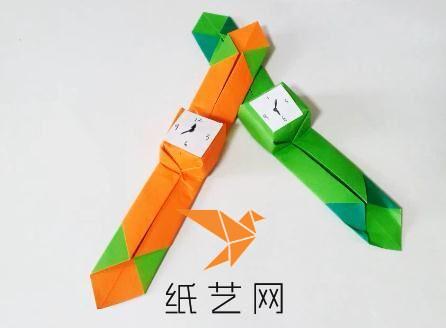 手工制作漂亮又简单的折纸手表 