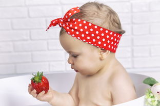 草莓,女孩,贝贝,水果,浴室,牛奶 