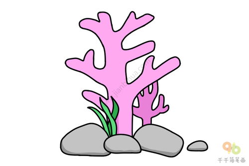海底珊瑚简笔画步骤图