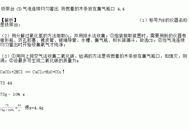 以下是在实验室里制取气体时常用的仪器.回答下列问题. 1 标号为E的仪器名称是 , 2 用分解过氧化氢的方法制取O2.并用排水法收集,①组装制取装置时.需选择如图中的 