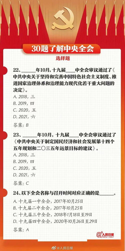 十九届六中全会必背要点 附人民日报必背30题