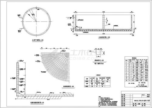 某地区100 500方钢混水池结构钢筋图 技术施工阶段
