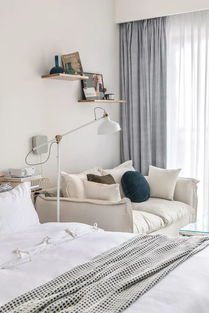 北欧 白色墙 白色沙发 白色地毯 白色灯具 白色床铺被褥 设计师潇洒地使用白色