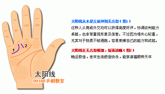 手相图解大全 1 太阳线看成功运