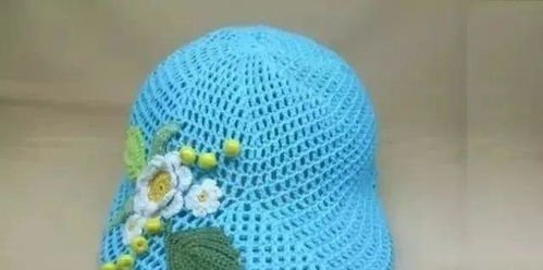 钩针编织一款非常漂亮的儿童夏季带帽檐的帽子