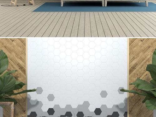 3D植物木地板瓷砖拼接电视背景墙图片素材 效果图下载 