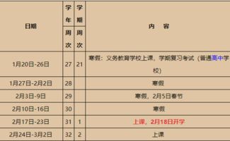 2019年深圳小学寒假放假时间表