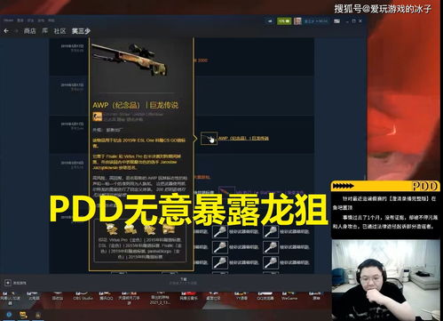 PDD只因无聊,向观众展示CSGO仓库,一个皮肤价值100万顶一套房