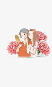 韩国卡通母亲节图案母女人物素材图片免费下载 高清节日素材psd 千库网 图片编号1483561 