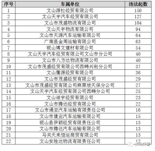 文山州1月 两客一危一网 车辆和货车交通违法情况曝光