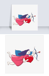 手绘可爱情人节丘比特图片素材 PSB格式 下载 动漫人物大全 