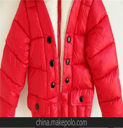 2014最新冬款 儿童韩版加厚连帽双排扣夹克棉衣外套