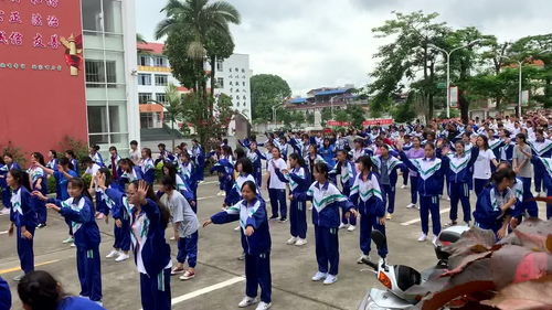 芒市一中同学们在大课间做操 