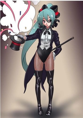 跪求初音未来 魔术师 的游戏版人设图啊 