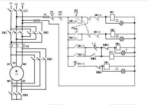电机星三角启动原理图指示灯接线图 
