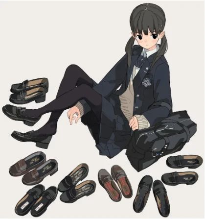 女子学生制服 女高制服参考 绝对不止我一个女高制服控 板绘素材临摹