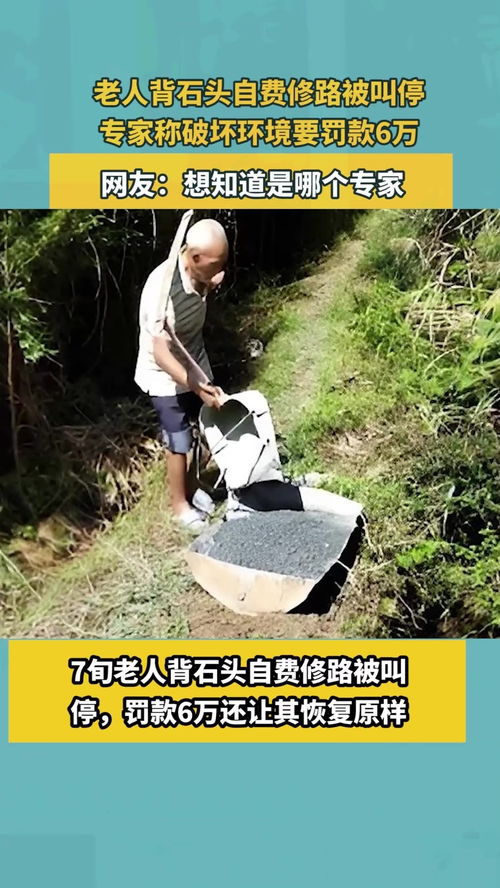 老人背石头修路被罚专家建议(村民有权制止吗)(背石头上山的人叫什么)