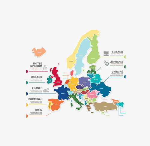 创意欧洲地图商务信息图矢量素材 信息阅读欣赏 信息村 K0w0m Com