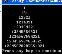 用C 编程序打印一个数字金字塔 