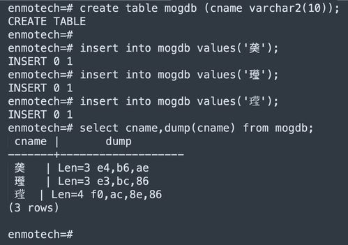 MogDB 对于生僻字的存储和显示