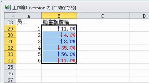 excel百分比上升下降箭头怎么设置,excel百分比上升下降箭头设置教程