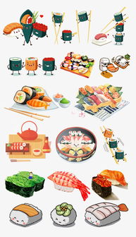 手绘卡通可爱寿司日本料理素材图片免费下载 高清psd 千库网 图片编号9823713 